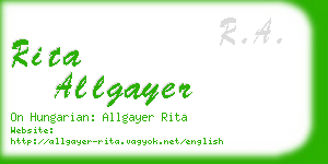 rita allgayer business card